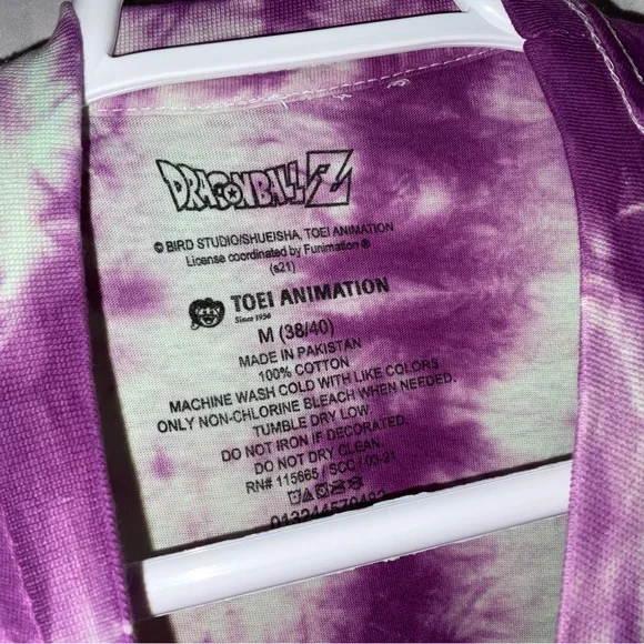 NWT Unisex Toei Animation Dragon Ball Z Goku Purple Tie Dye T-Shirt Adult Medium - Picture 3 of 5